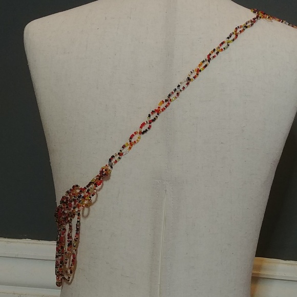 Hand Made Beaded Belt Adjustable Boho Hippie Festival Multi Colour - Picture 4 of 6